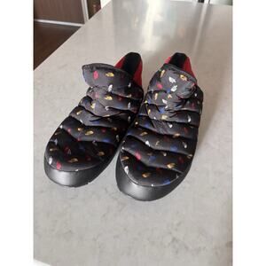 Northface Thermoball Print Slippers Mens Size 9 Navy Red